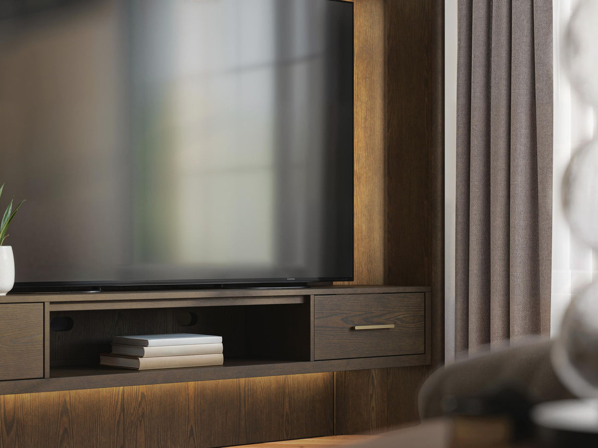 Darimore - TV Wall Console - Burnished Brown