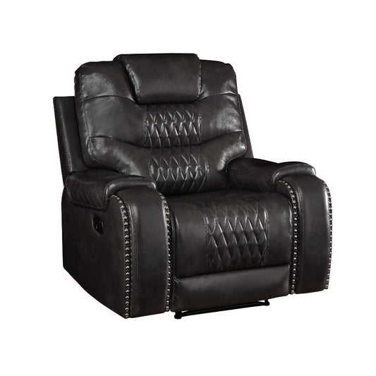 Braylon - Motion Recliner - Magnetite Synthetic Leather