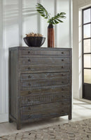 Townsend - Solid Wood Five Drawer Chest - Gunmetal (2024)