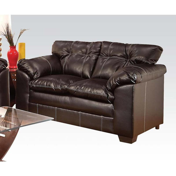 Acme Furniture Hayley Stationary Bonded Leather Loveseat 50356 IMAGE 1