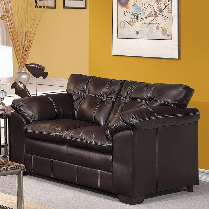 Acme Furniture Hayley Stationary Bonded Leather Loveseat 50351 IMAGE 2