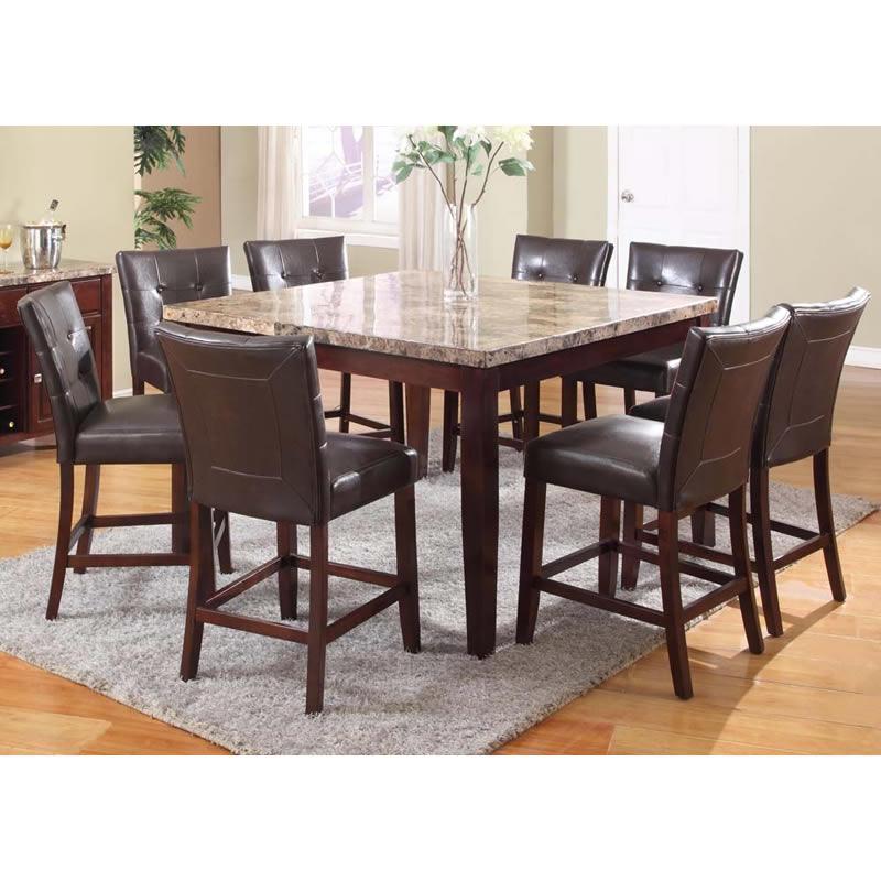 Acme Furniture Square Granada Counter Height Dining Table with Faux Marble Top 17043 IMAGE 2