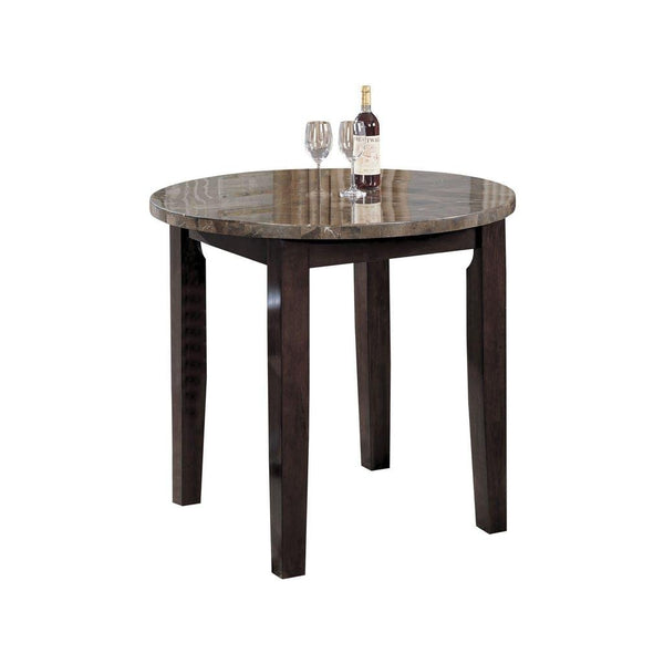 Acme Furniture Round Danville Counter Height Dining Table with Marble Top 07218 IMAGE 1