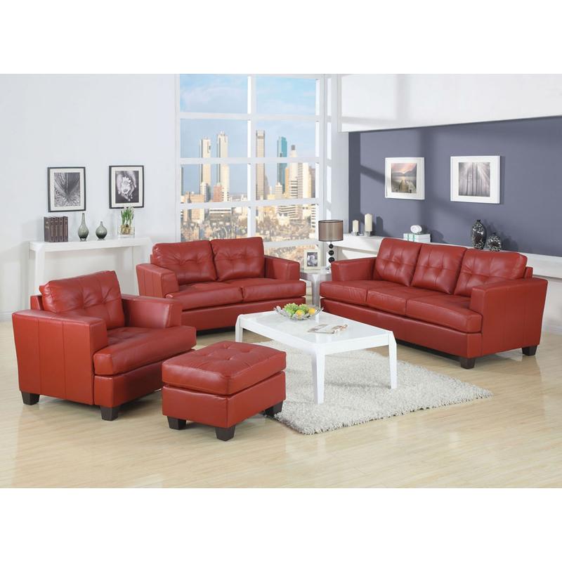 Acme Furniture Platinum Red Stationary Sofa 15100 IMAGE 2