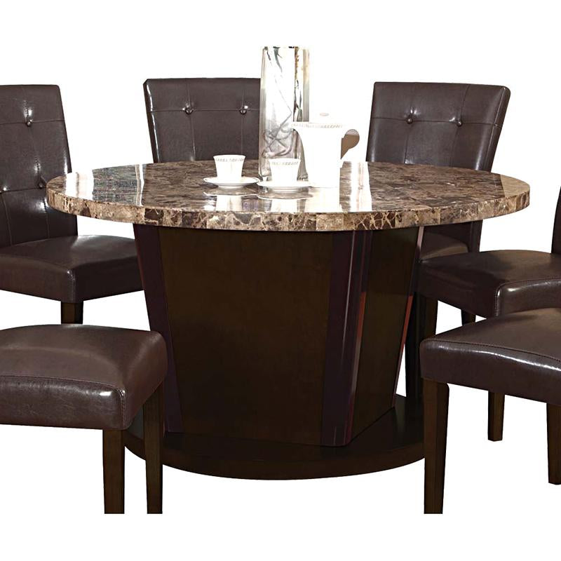 Acme Furniture Round Dining Table with Marble Top & Pedestal Base 07005KIT IMAGE 1
