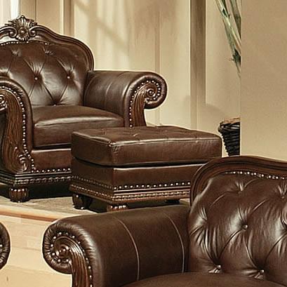 Acme Furniture Anondale Leather Ottoman 15034 IMAGE 1