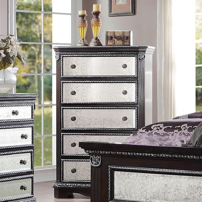 Acme Furniture Athena Silver 5-Drawer Chest 20926 IMAGE 1