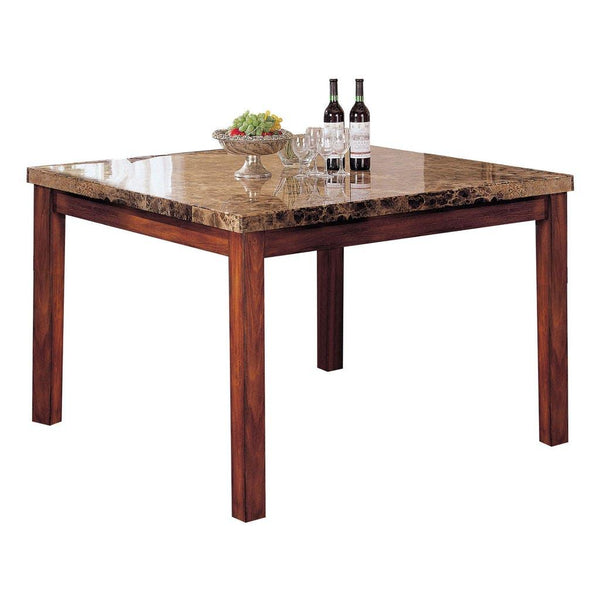 Acme Furniture Square Bologna Counter Height Dining Table with Marble Top 07380 IMAGE 1