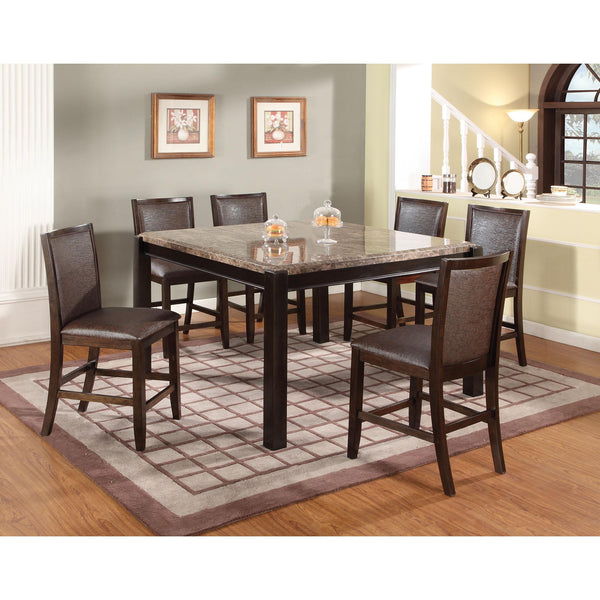 Acme Furniture Square Dwayne Counter Height Dining Table with Marble Top 70765 IMAGE 1
