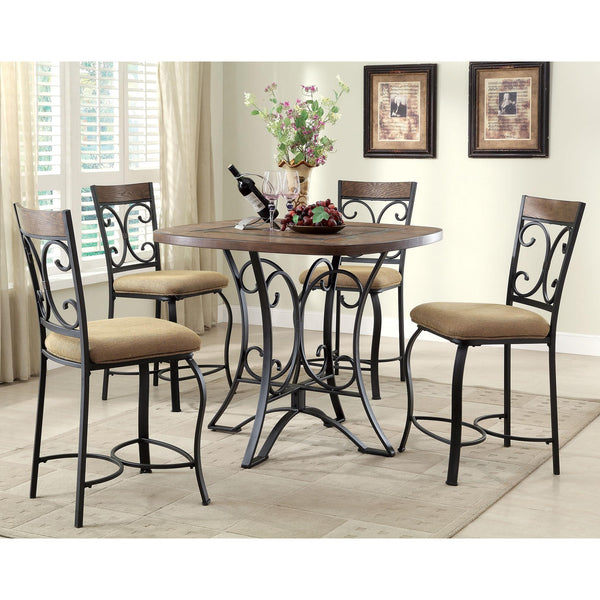 Acme Furniture Square Kiele Counter Height Dining Table with Trestle Base 71155 IMAGE 1