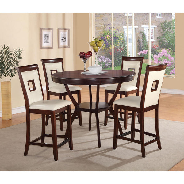 Acme Furniture Round Oswell Counter Height Dining Table with Trestle Base 71605 IMAGE 1