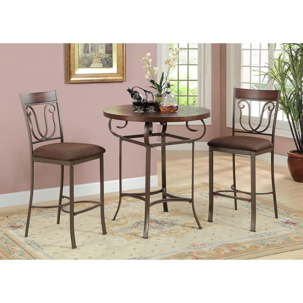Acme Furniture Round Tavio Counter Height Dining Table with Trestle Base 96348 IMAGE 1
