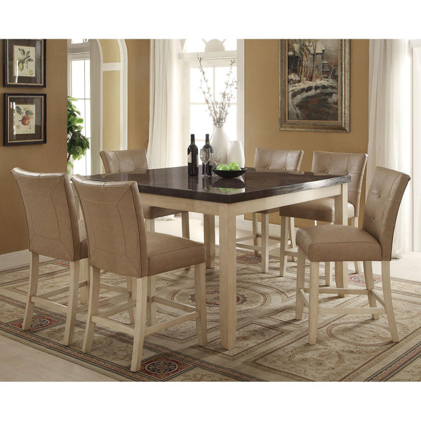 Acme Furniture Square Faymoor Counter Height Dining Table with Marble Top 71760 IMAGE 1