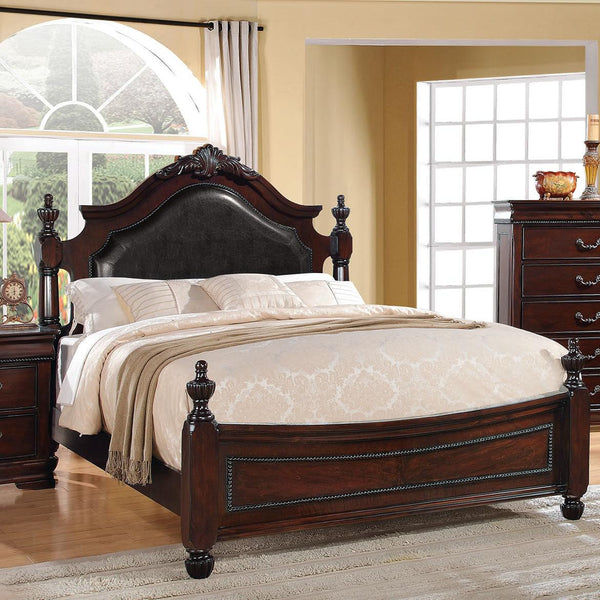 Acme Furniture Gwyneth Queen Upholstered Poster Bed 21880Q IMAGE 1
