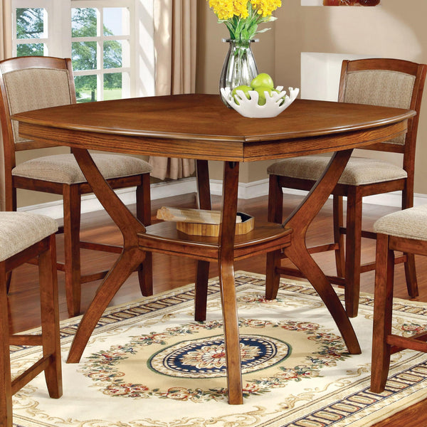 Furniture of America Square Redding II Counter Height Dining Table with Pedestal Base CM3026W-PT IMAGE 1