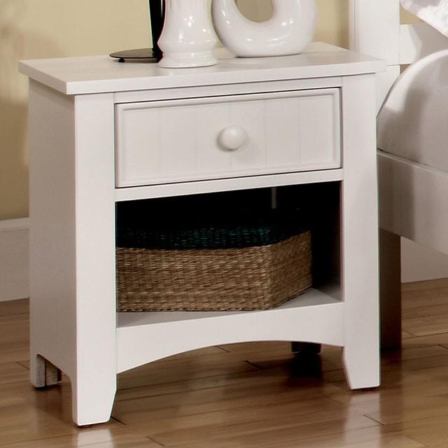 Furniture of America Corry 1-Drawer Kids Nightstand CM7905WH-N IMAGE 1