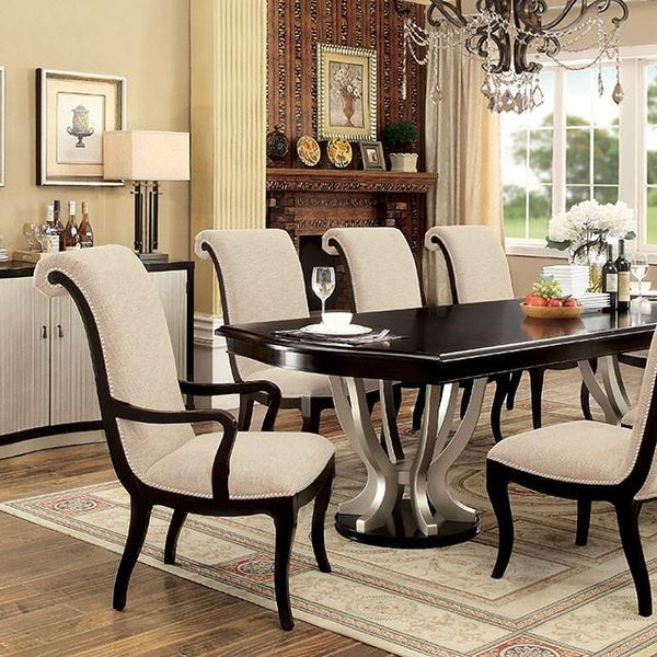 Furniture of America Ornette Dining Table with Pedestal Base CM3353T-TABLE IMAGE 1