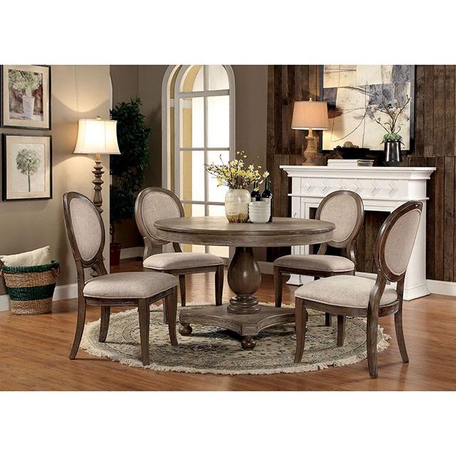 Furniture of America Round Kathryn Dining Table CM3872RT-TABLE IMAGE 1