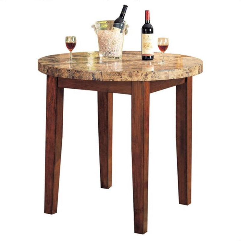 Acme Furniture Round Bologna Counter Height Dining Table with Marble Top 07375 IMAGE 1