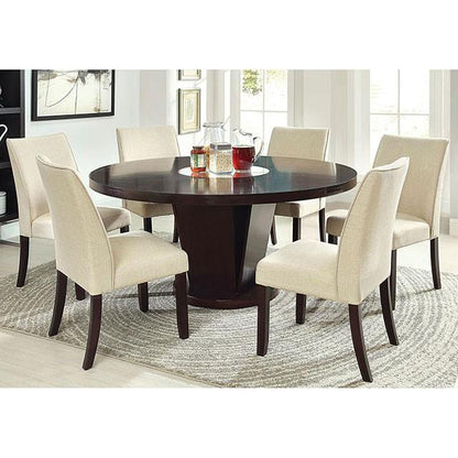 Furniture of America Round Cimma Dining Table with Pedestal Base CM3556T-TABLE IMAGE 2