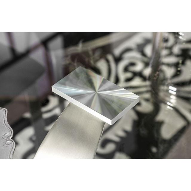 Furniture of America Orla Dining Table with Glass Top & Pedestal Base CM3726T-TABLE IMAGE 5
