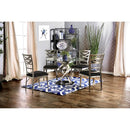 Furniture of America Roxo Dining Table with Glass Top & Pedestal Base CM3729T-TABLE IMAGE 2