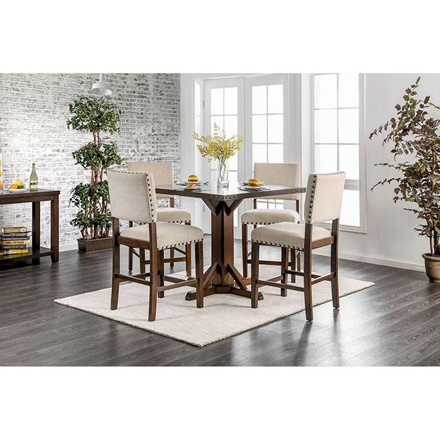 Furniture of America Square Glenbrook Counter Height Dining Table with Pedestal Base CM3018PT IMAGE 1