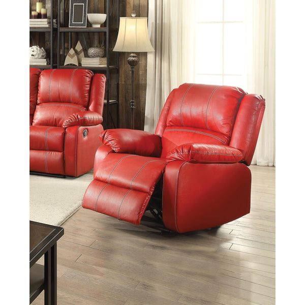 Acme Furniture Zuriel Rocker Leather Look Recliner with Wall Recline 52152 IMAGE 1