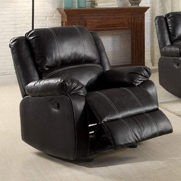 Acme Furniture Zuriel Rocker Leather Look Recliner with Wall Recline 52287 IMAGE 1