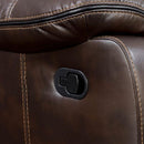 Furniture of America Pollux Reclining Leatherette Loveseat CM6981BR-LV IMAGE 2