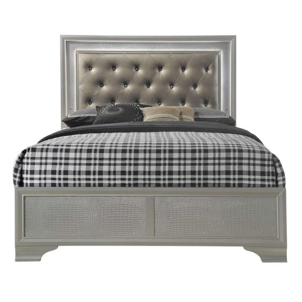 Crown Mark Lyssa Queen Upholstered Panel Bed B4300-Q-HBFB/B4300-KQ-RAIL IMAGE 1