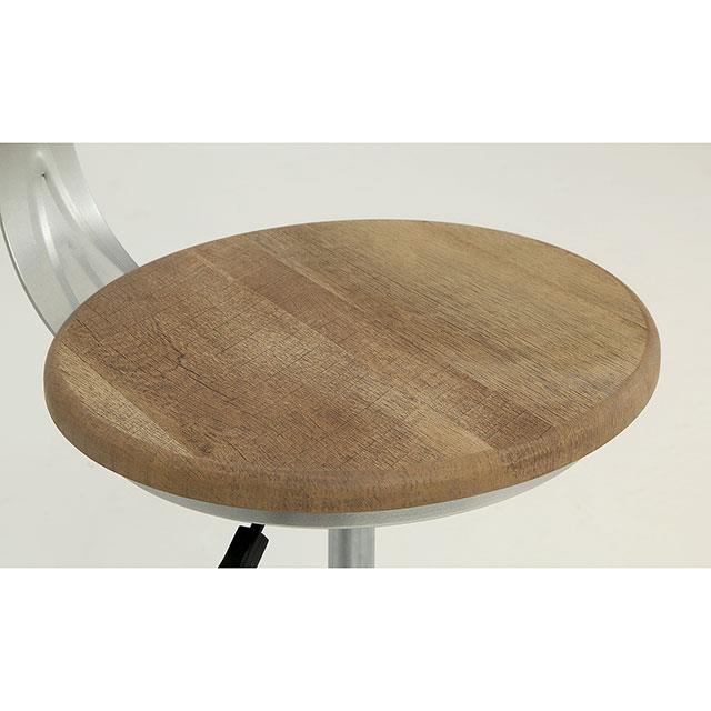 Furniture of America Round Helene Adjustable Height Dining Table with Glass Top and Pedestal Base CM3378RT-TABLE IMAGE 5
