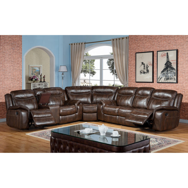 McFerran Home Furnishings Reclining Leather Air 3 pc Sectional SF3739 IMAGE 1