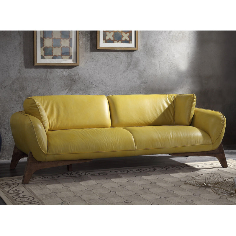Acme Furniture Pesach Stationary Leather Sofa 55075 IMAGE 3