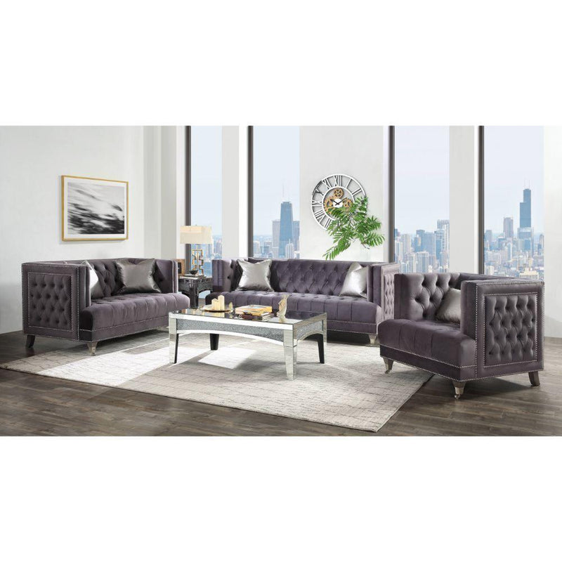 Acme Furniture Hegio Stationary Fabric Sofa 55265 IMAGE 5