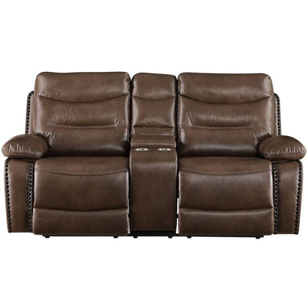 Acme Furniture Aashi Reclining Leather Match Loveseat 55421 IMAGE 1