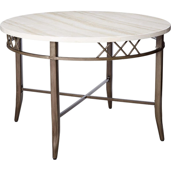 Acme Furniture Round Aldric Dining Table with Marble Top 73000 IMAGE 1