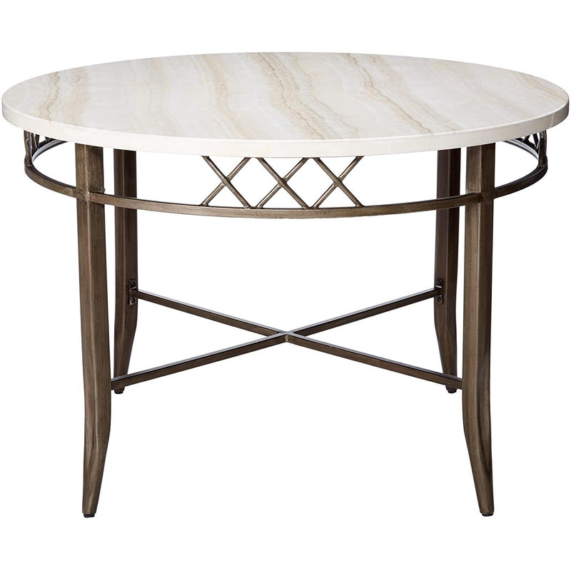 Acme Furniture Round Aldric Dining Table with Marble Top 73000 IMAGE 2